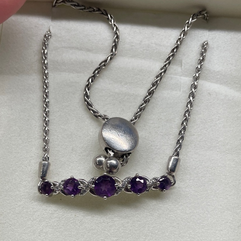 Silver and Amethyst Bracelet